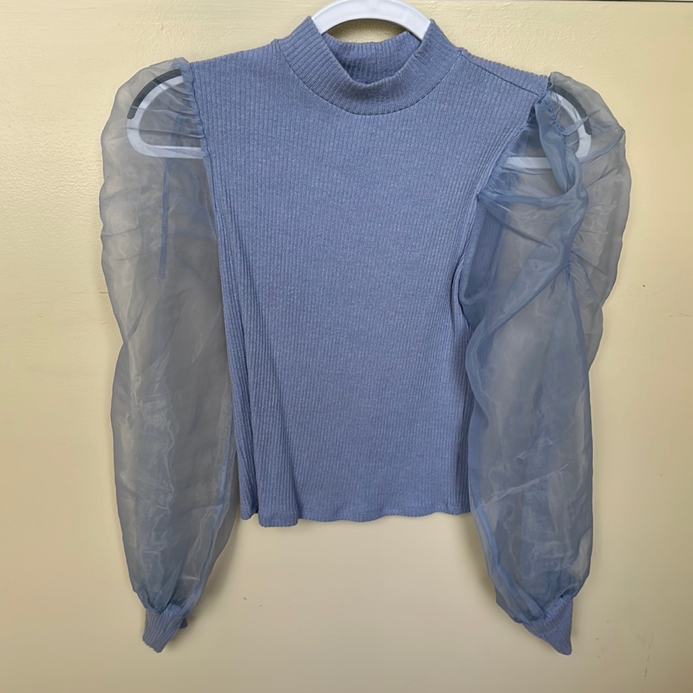Light purple puff sleeve blouse